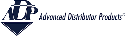 A logo for advanced distributor products with a diamond in the middle