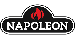 The napoleon logo has a red flame on it.