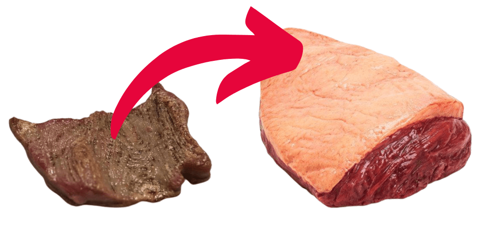 Imagem: Desafio da indústria de carne artificial é reproduzir os cortes tradicionais em 3D.