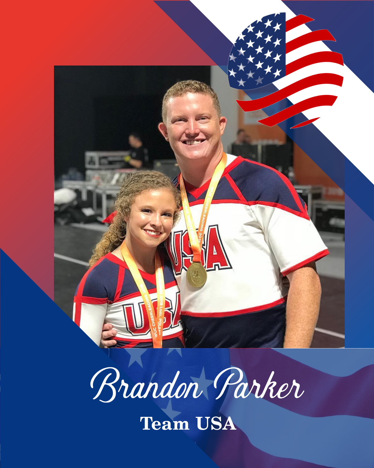 A picture of a man and a girl with the name brandon parker on the bottom