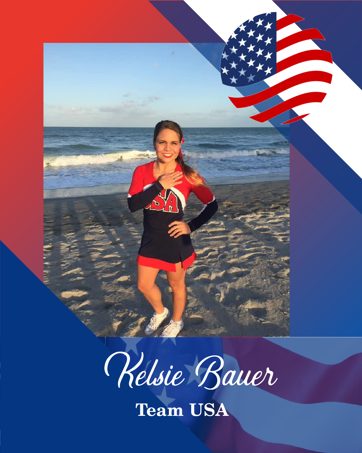 A picture of a cheerleader named kelsie bauer