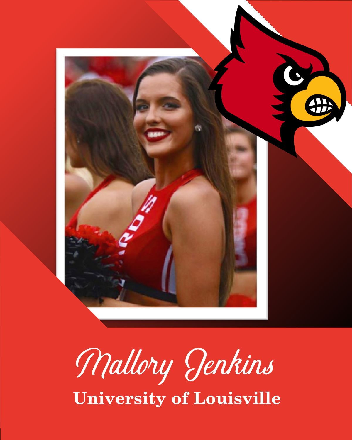 Mallory jenkins is a cheerleader for the university of louisville