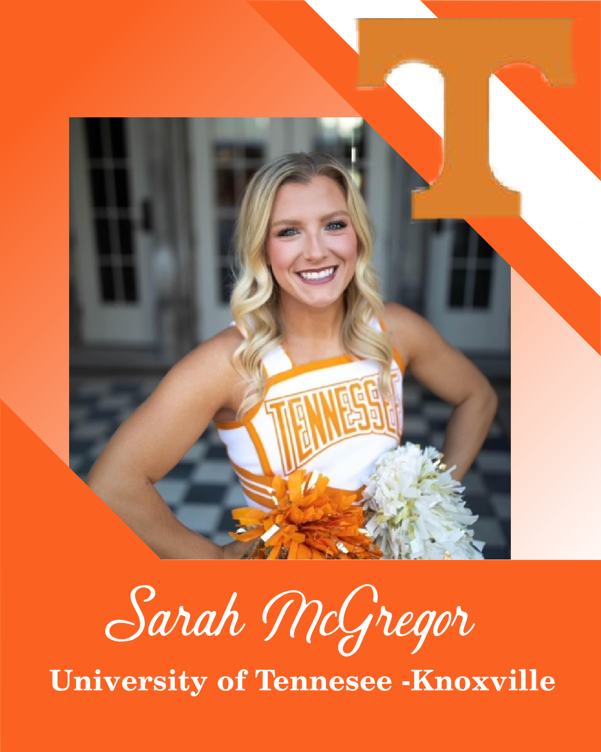 Sarah mcgregor is a cheerleader at the university of tennessee knoxville