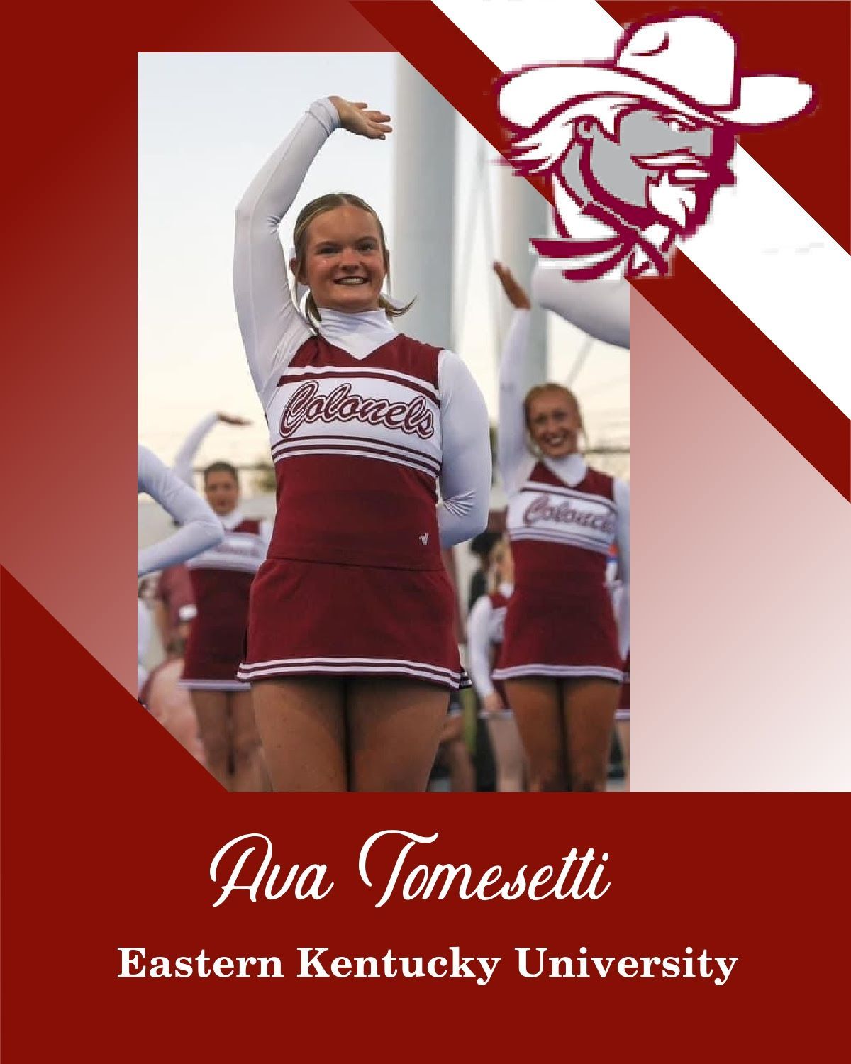 Ava tomsetti is a cheerleader for eastern kentucky university