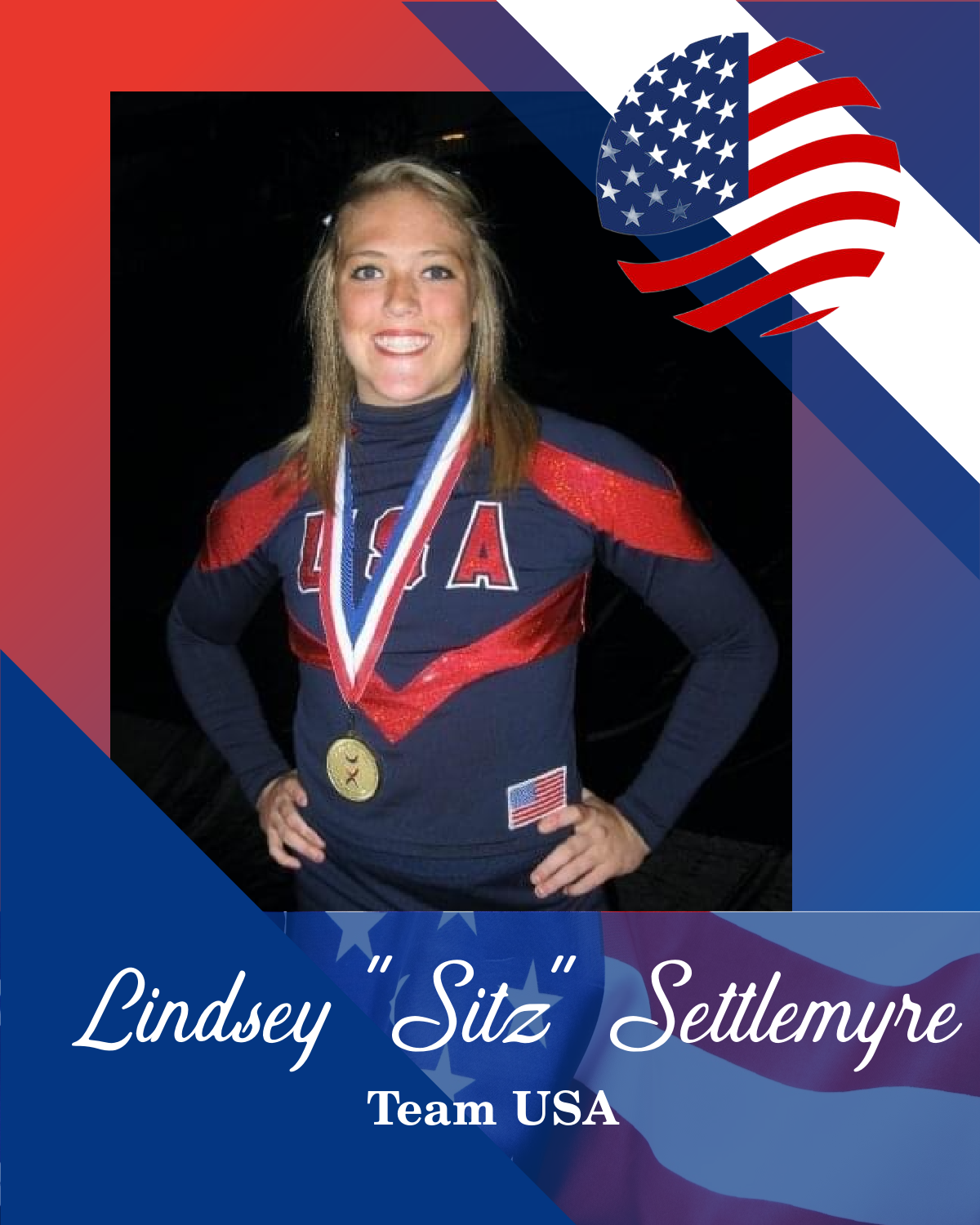 A poster for lindsey sitz settlemyre team usa