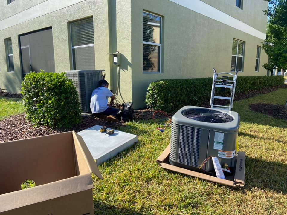Installing Conditioning Unit — Land O’ Lakes, FL — Vortex Heating & Cooling