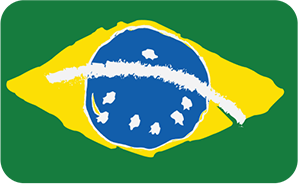 A drawing of the brazilian flag on a green background