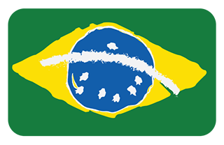 A drawing of the brazilian flag on a green background