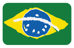 A drawing of the brazilian flag on a green background