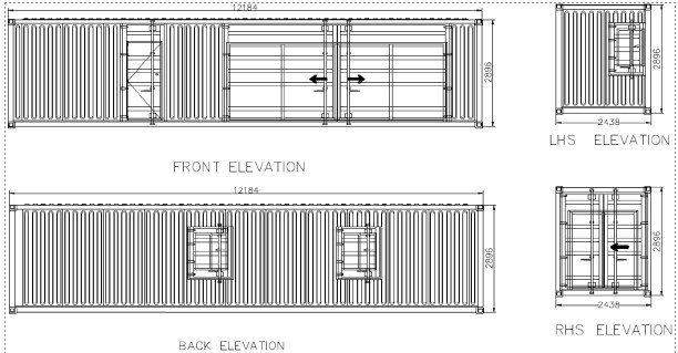 40ft, classroom, kitchen, bathroom, (School) unit with fold out deck ...