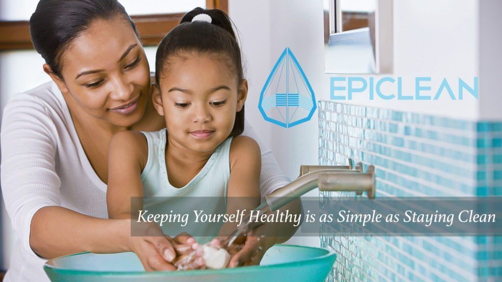 A Woman and a Little Girl are Washing their Hands in a Bathroom Sink - Miami, FL - Epiclean Professi