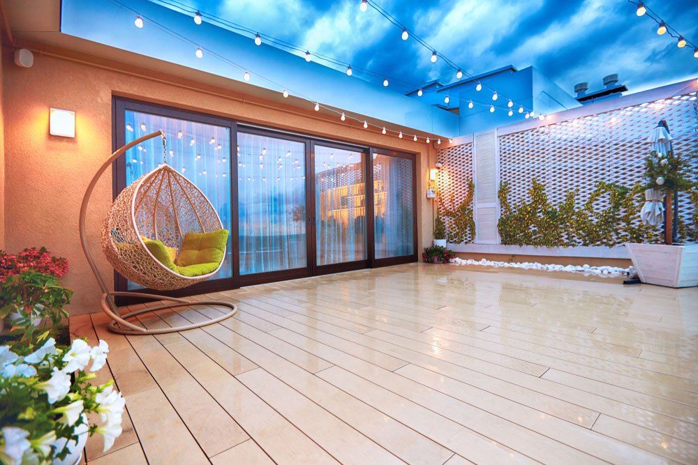 Patio Area With Sliding Doors — Door Repairs in Chermside, QLD