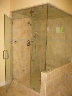 Shower - custom glass frameless enclosures - Shower Doors and More in Central Point, OR