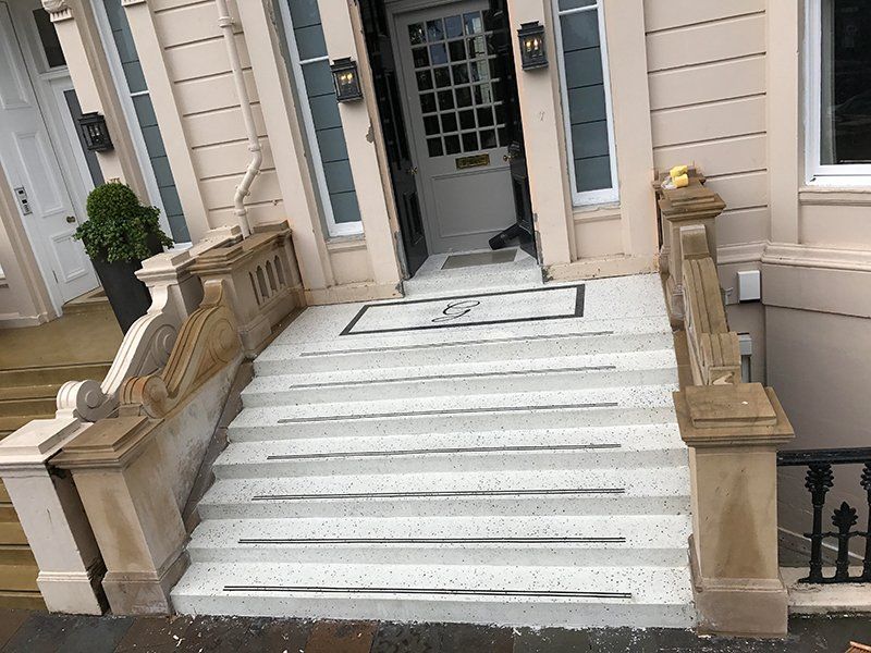 Terrazzo Stairs Installation at park circus hotel, Glasgow, Scotland