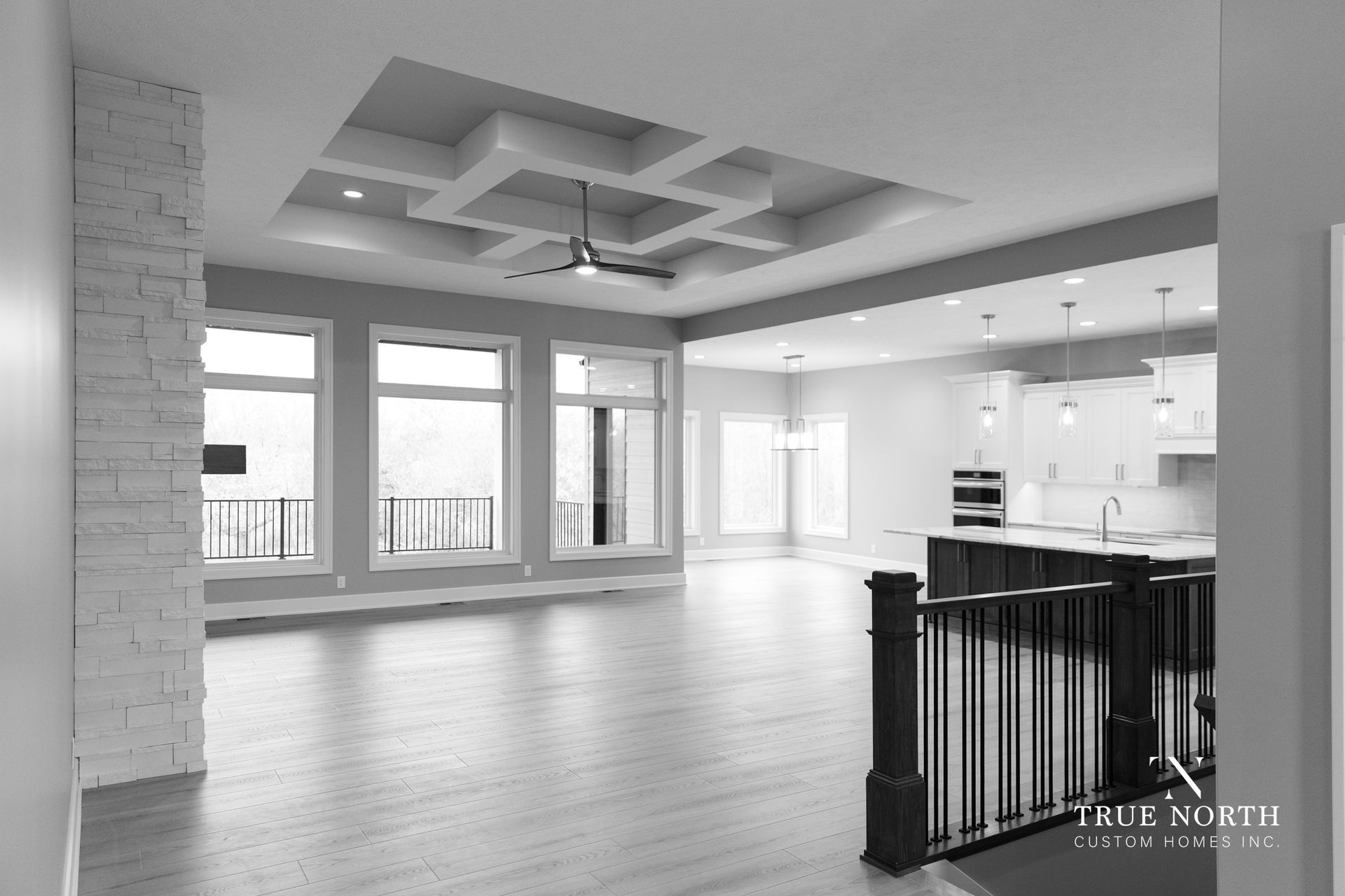 Spacious living space created by True North Custom Homes.