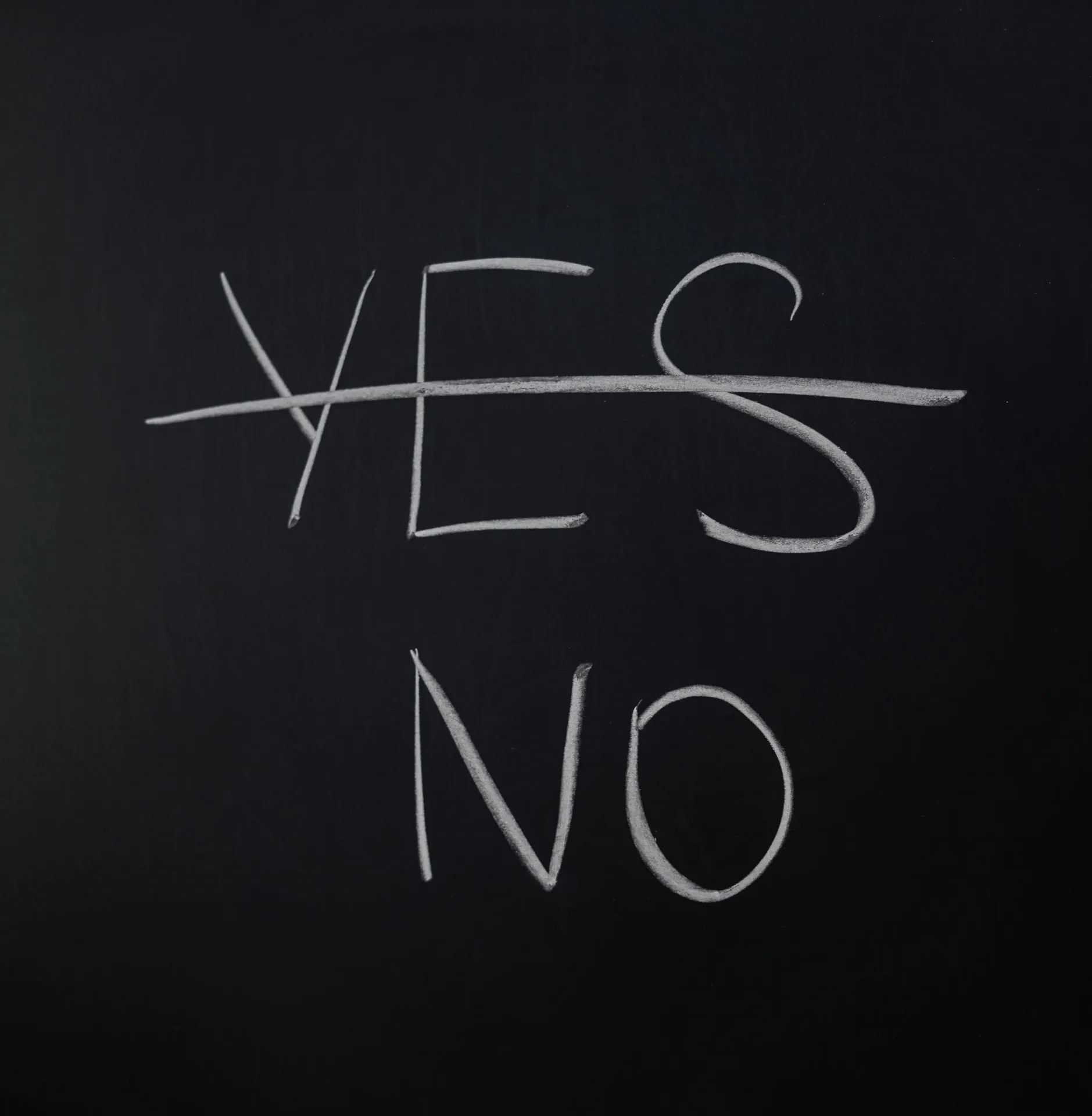 Yes and no on blackboard. Yes crossed out