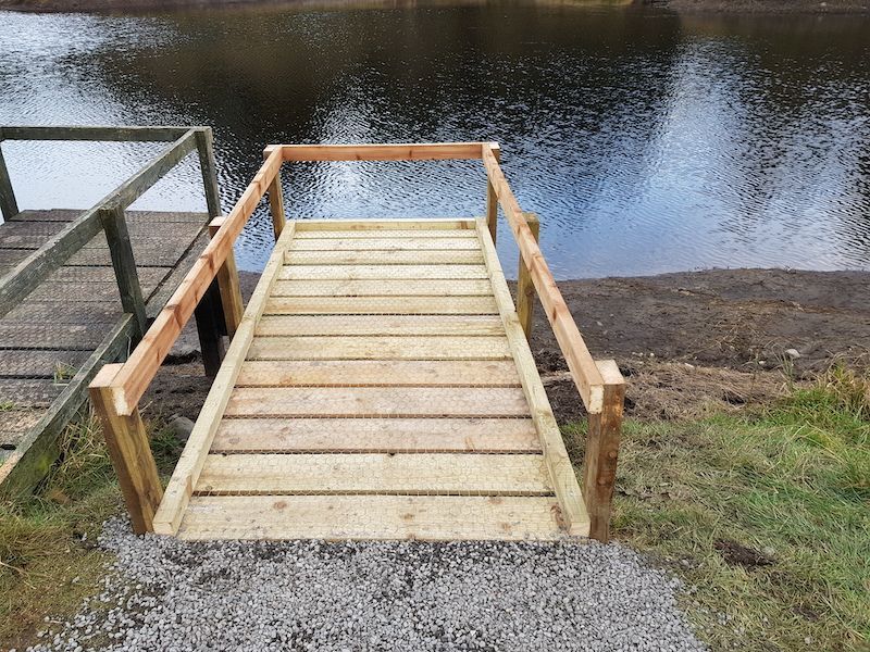 Wooden fisherman's platform installed by J.A. Halkett & Son