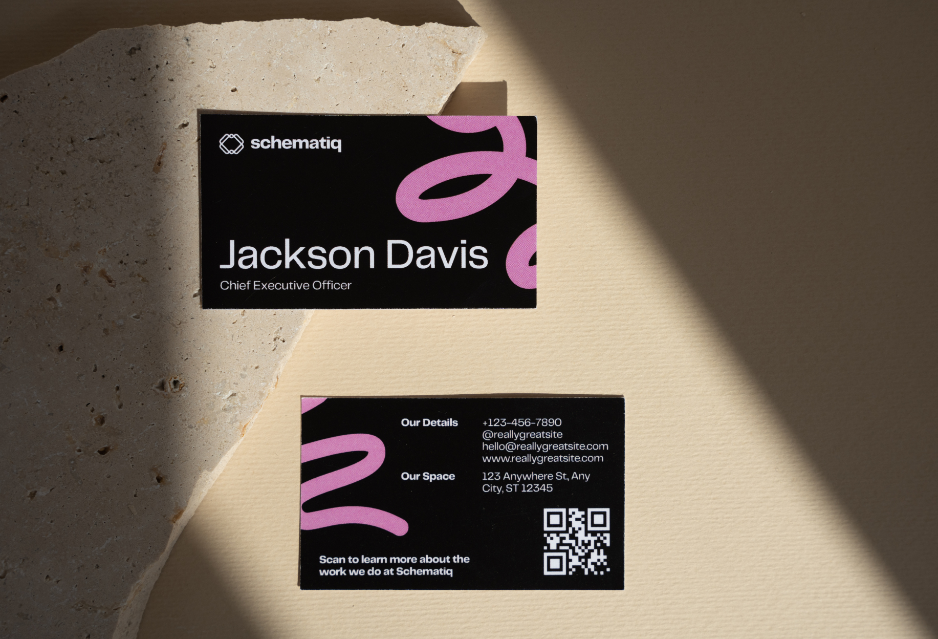 A business card with the name jackson davis on it
