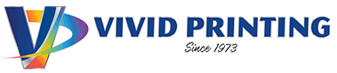 The logo for vivid printing since 1973