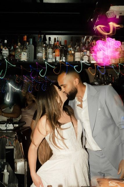 Bride and Groom Kissing