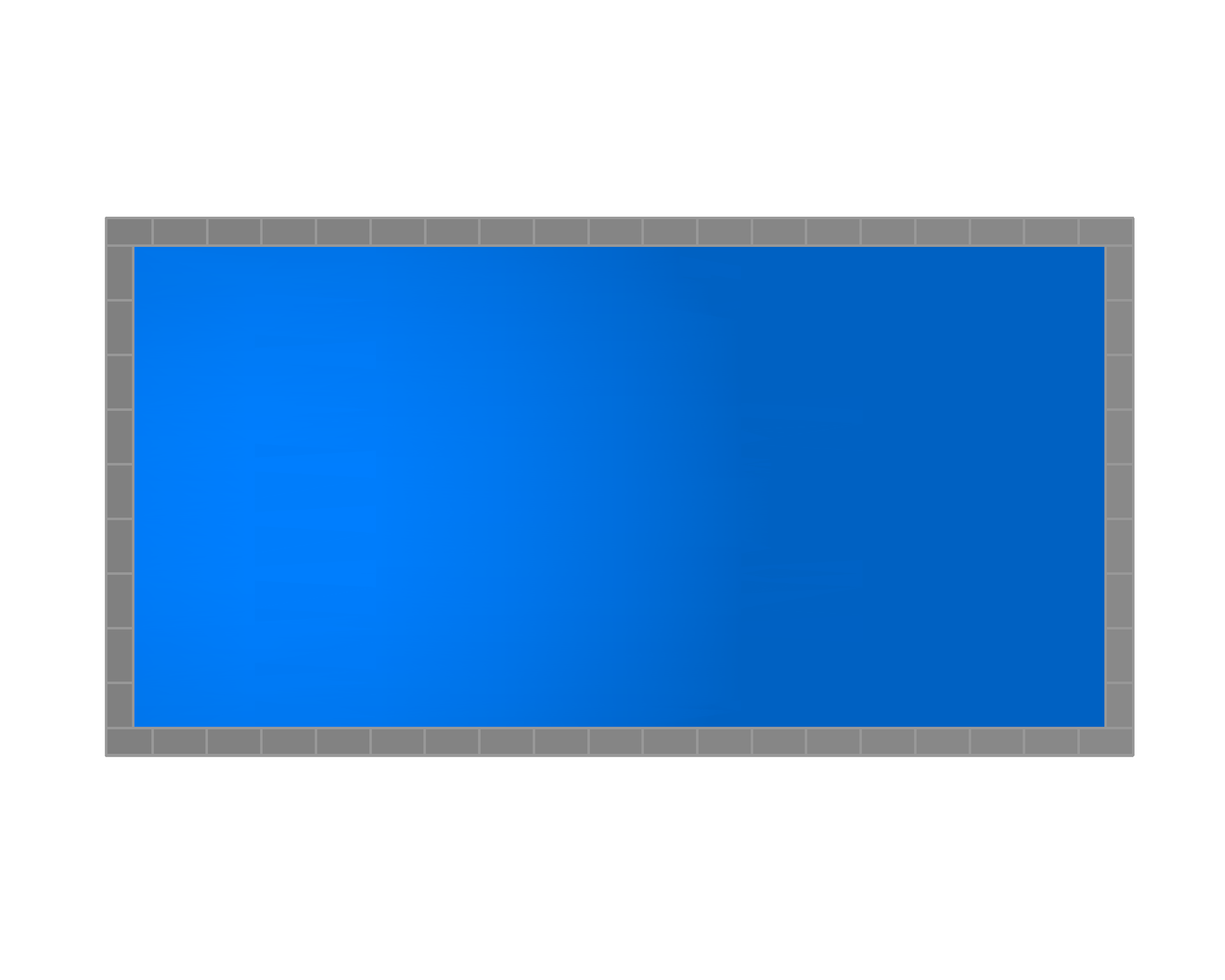 A rectangular pool with turquoise water and a gray tiled border.