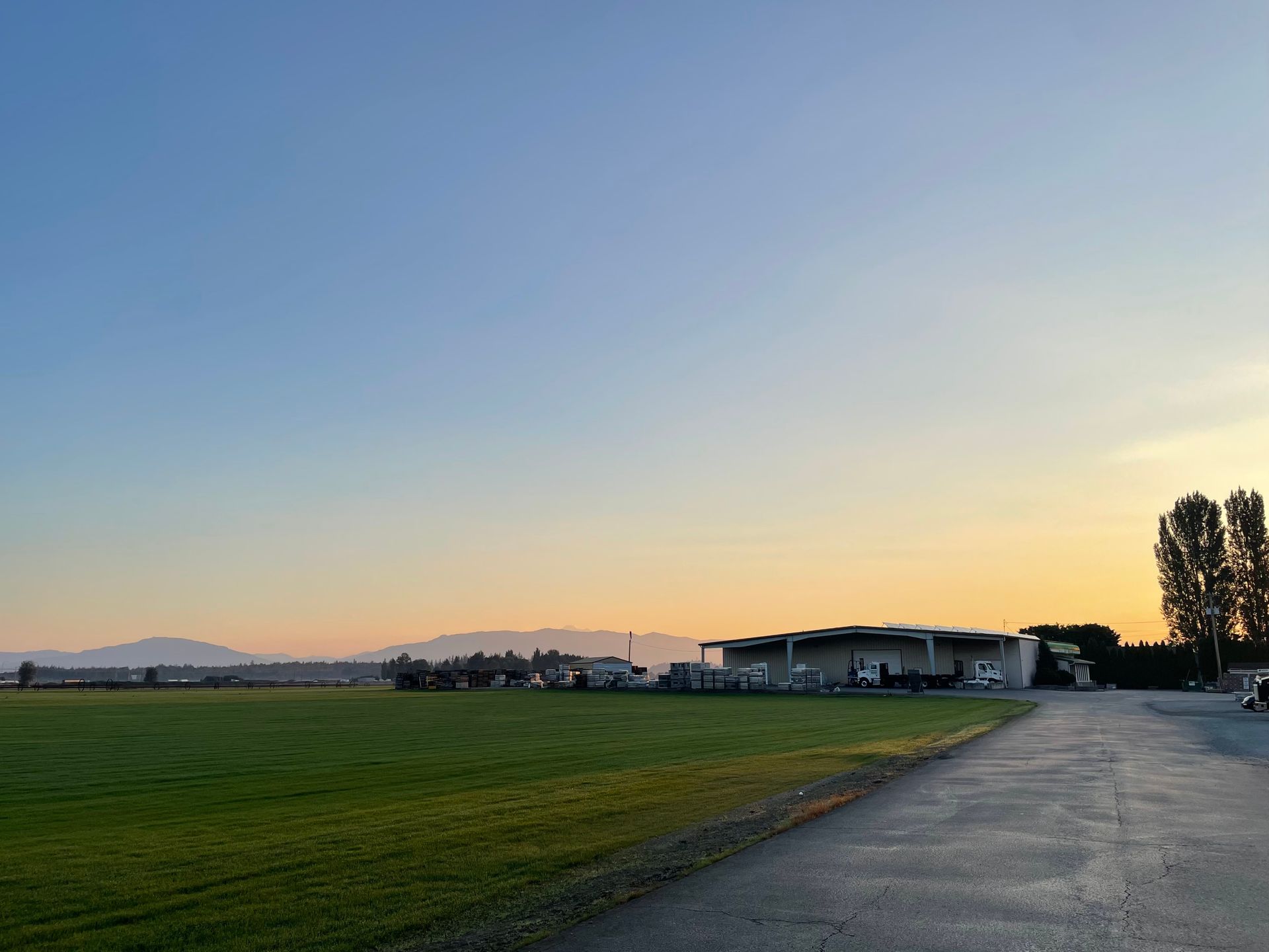Lefeber Turf Farm field at sunrise