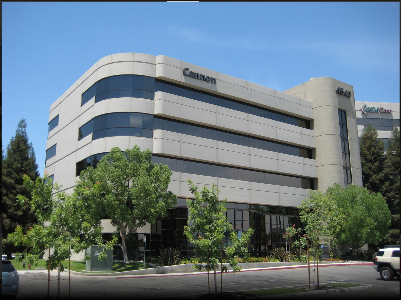 A large building with the word cannon on it