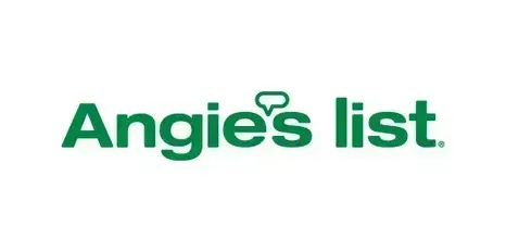 Angie's List logo with green text and a speech bubble above the apostrophe.
