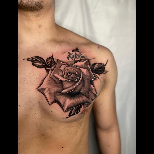 A rose tattoo design in the chest - Fairfax, VA - Ink Challenge