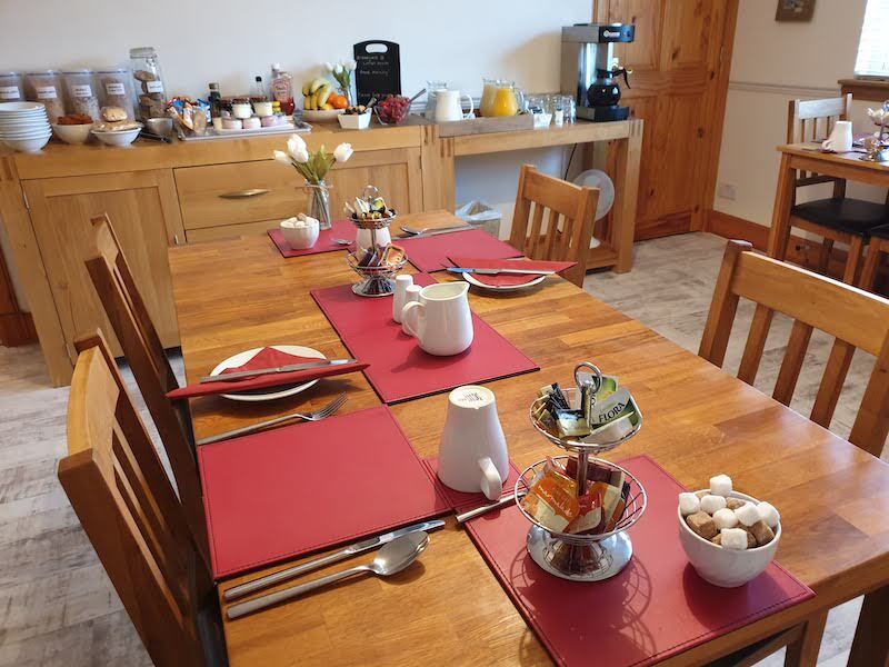 Contemporary breakfast room at Lorien House Bed and Breakfast Fort Augustus Highland Scottish