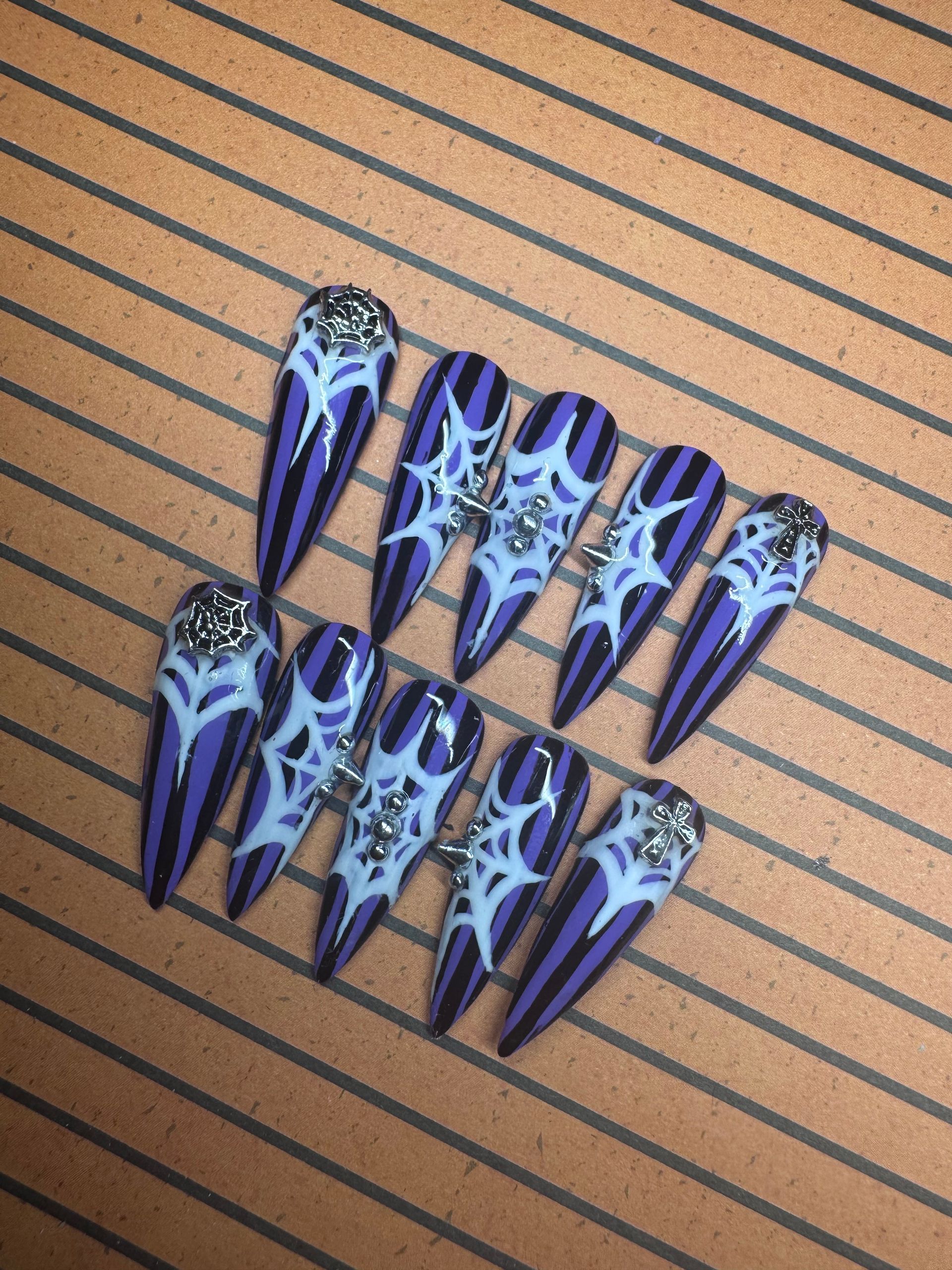 Wednesday themed press-on nail set