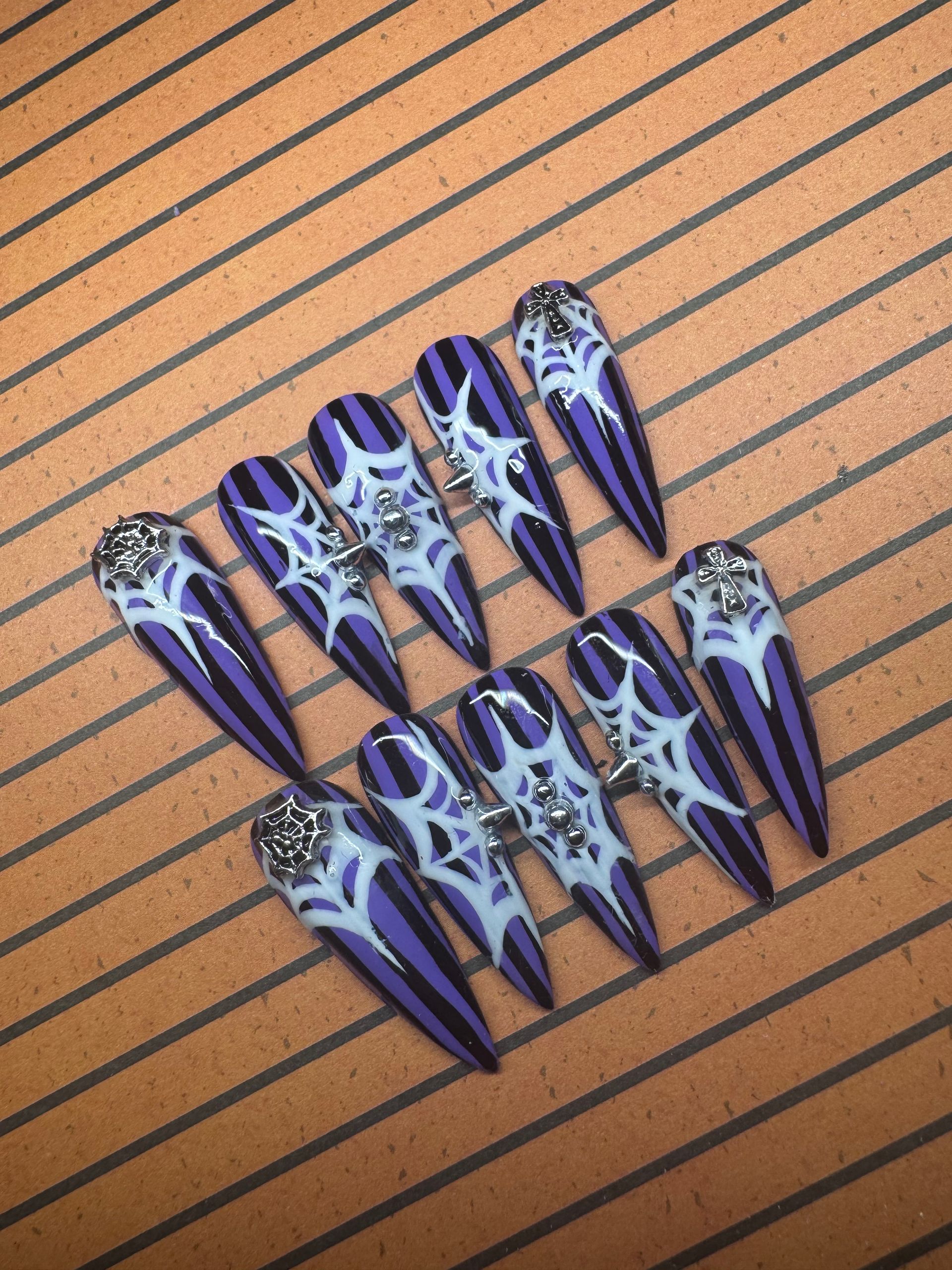 Wednesday themed press-on nail set