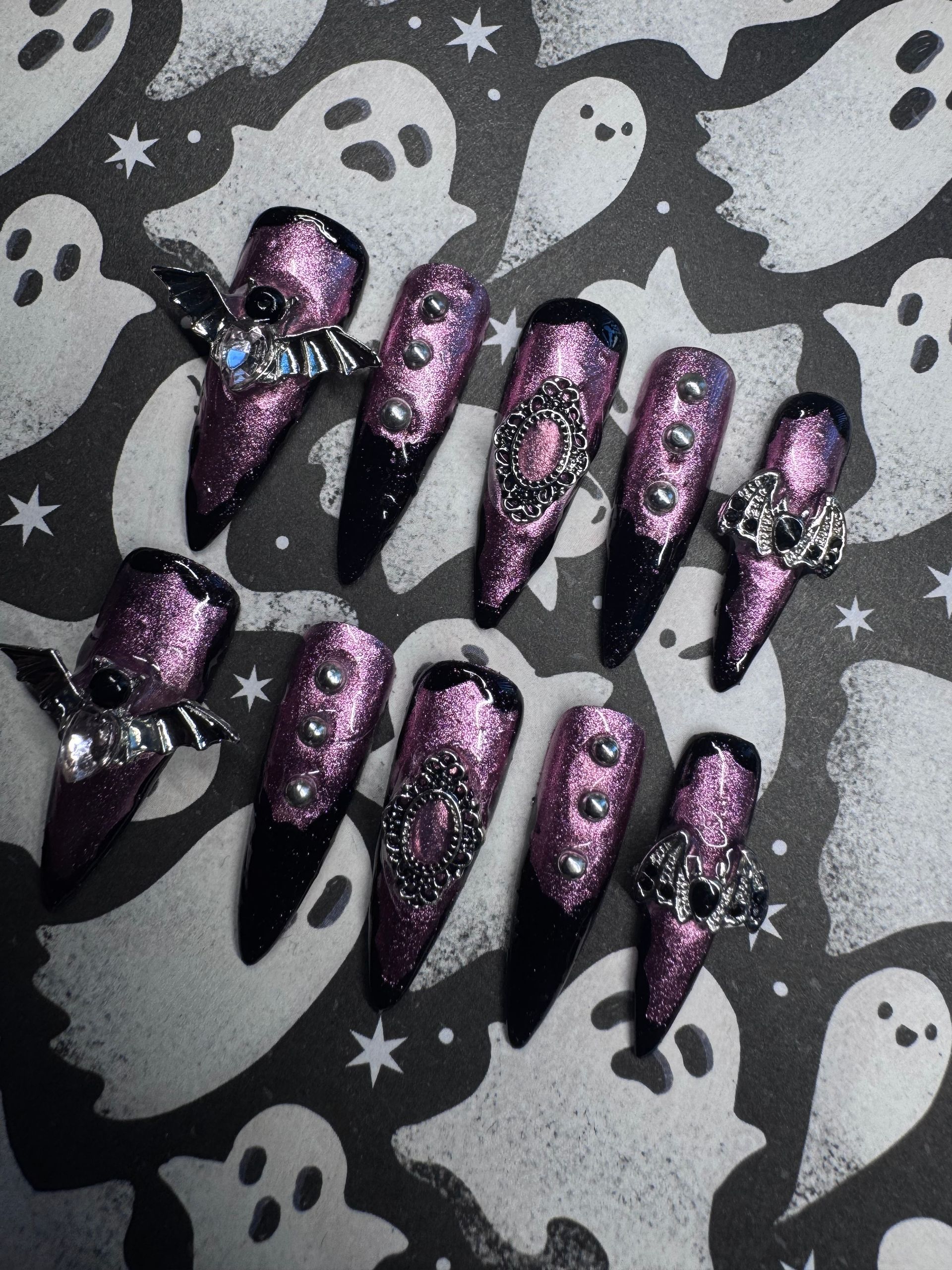 Rose pink battys press-on nail set