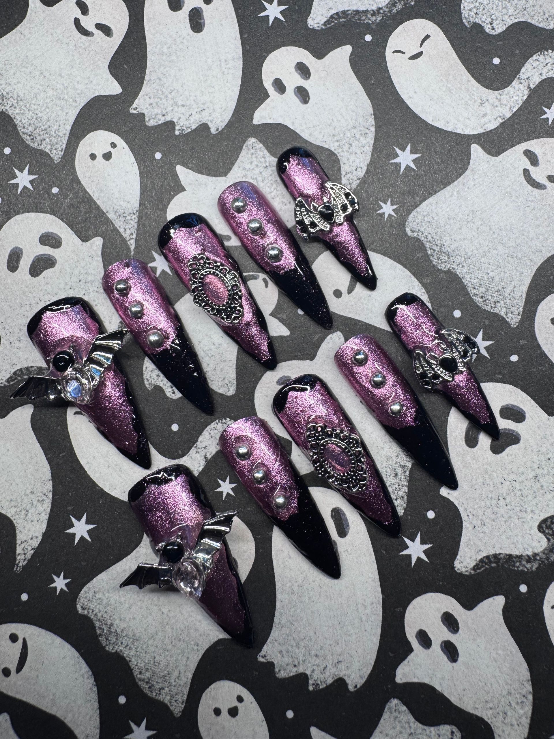 Rose pink battys press-on nail set