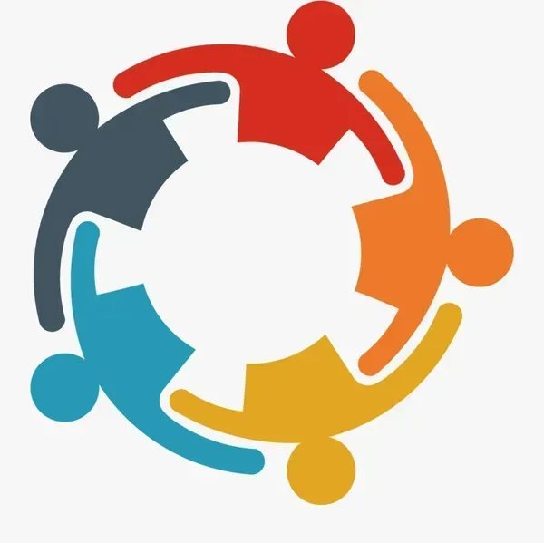 A group of people are standing in a circle holding hands