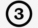 The number three is in a circle on a transparent background.