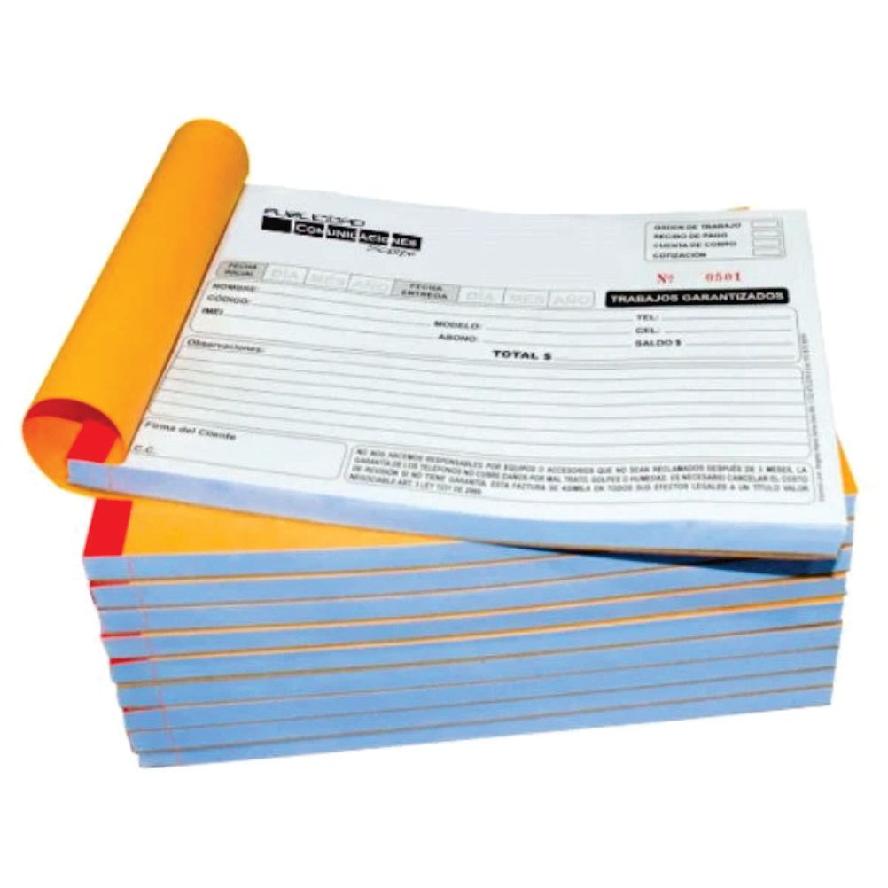 10 Talonarios media carta para remision