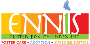 The logo for ennis center for children inc foster care adoption juvenile justice