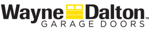 Wayne Dalton Garage Doors logo with black text and a yellow garage door icon.