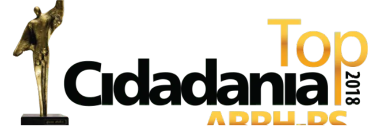 Gold statue, black text