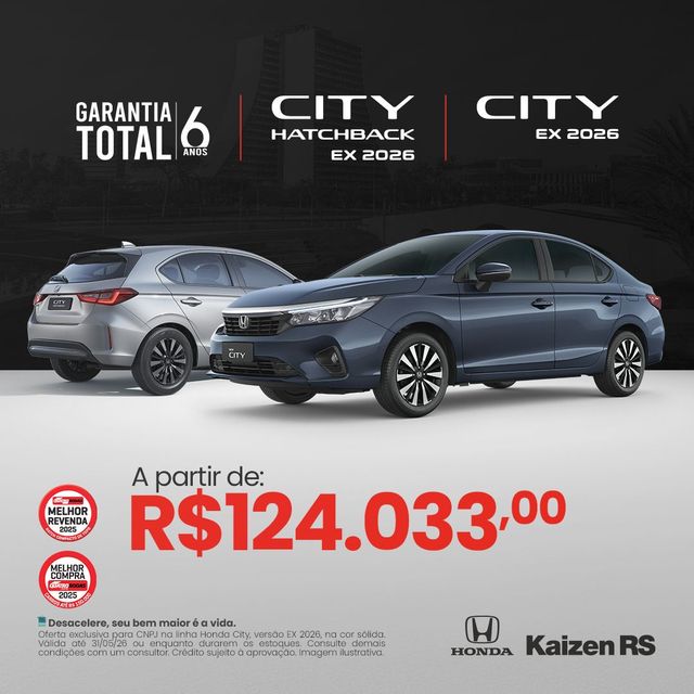 Linha City EX 2026 em Oferta no Jardim Botânico, RS - Kaizen