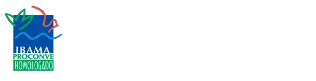 Logotipo da IRMA PROCONVE HOMOLOGADO. Quadrado azul com linhas verdes, vermelhas e azuis. Texto em branco.
