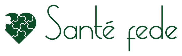 Logo with a green heart made of puzzle pieces and the words 