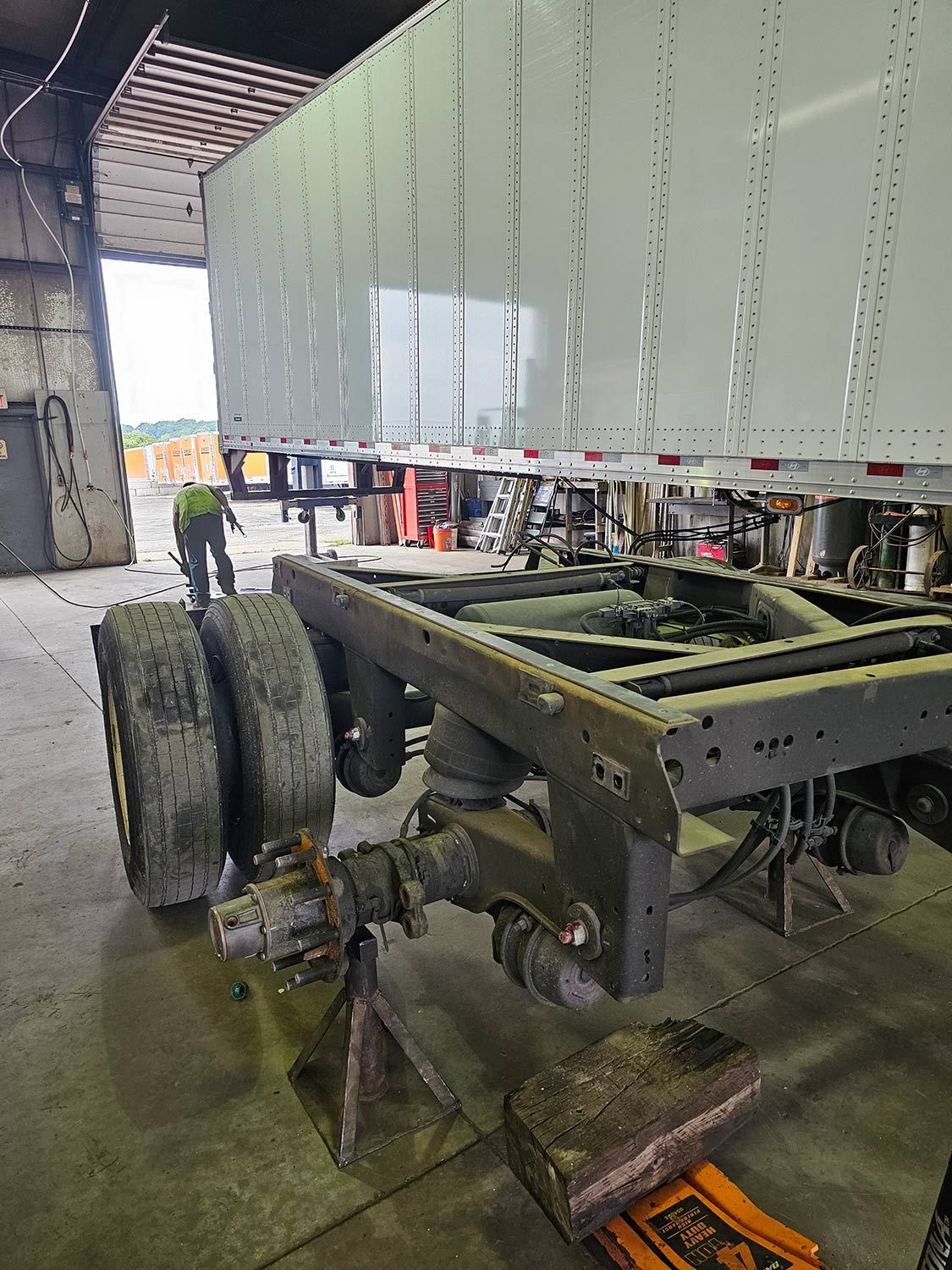 Trailer in Garage Shop — Akron, OH — AACT Trailer Repair