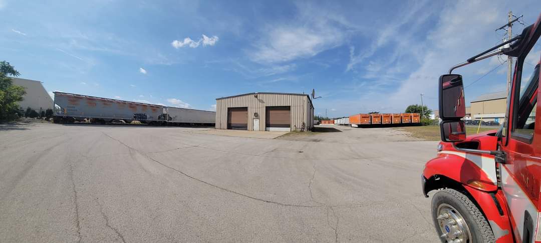 Red Truck Parked Outside the Repair Shop — Akron, OH — AACT Trailer Repair