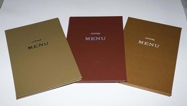 sample restaurant menu covers