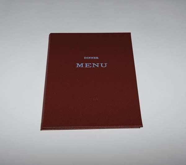 red dinner restaurant menu covers
