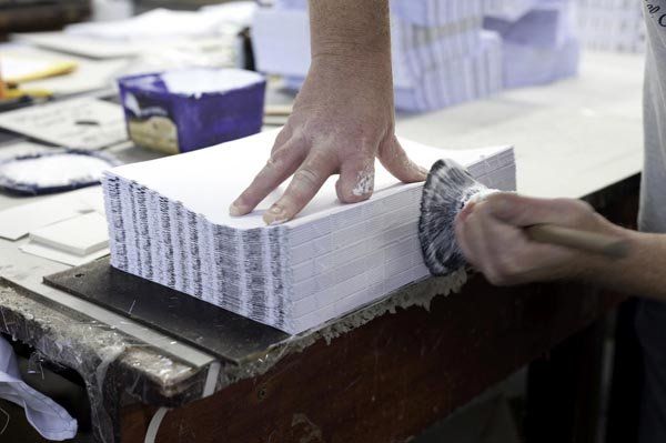 putting glue on binding