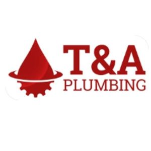 A red logo for t & a plumbing