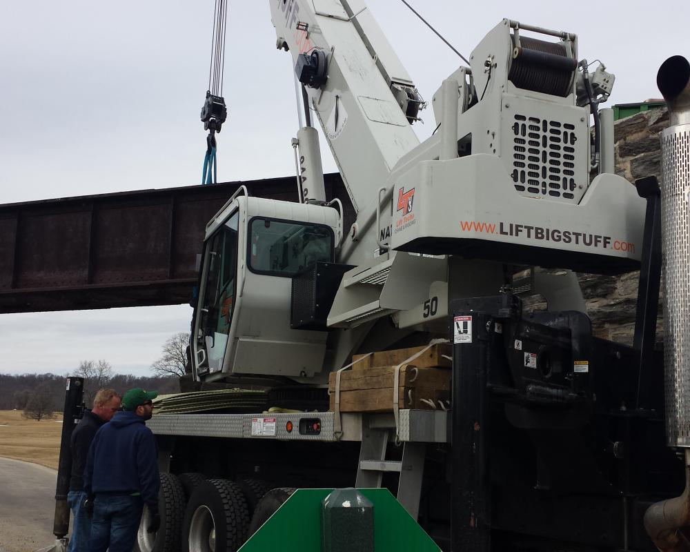 Workers Beside Crane — Chalfont, PA — Lift Tech Crane and Rigging